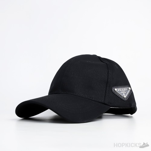 Prada Side Triangle Logo Black Cap